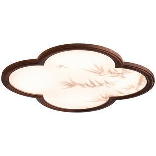 胡桃木竹影卧室吸顶灯高级感新中式宋式美学主卧书房2025新款灯具