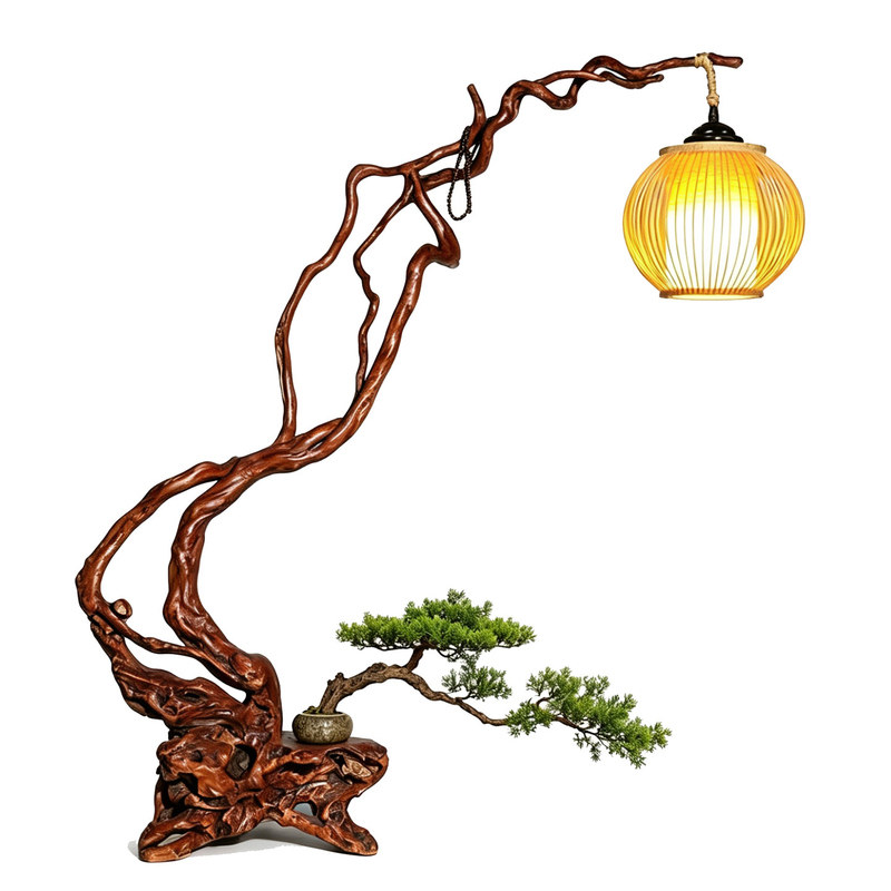 天然树根现代新中式茶桌书房玄关