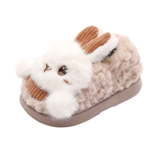 儿童棉拖鞋女童冬季家居室内毛毛包跟棉鞋小孩女宝宝拖鞋女童冬季