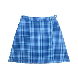 Brandy Girl新品bm半身裙美式复古高腰包臀红格子短裙女