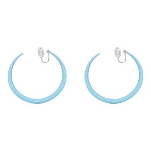 蓝色圈圈耳夹女新款高级感小众设计无耳洞耳环多巴胺夸张秋冬耳饰