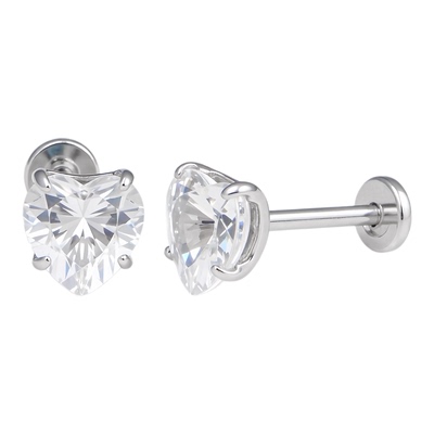 CrazyRabbit爱心爱心锆石耳钉女