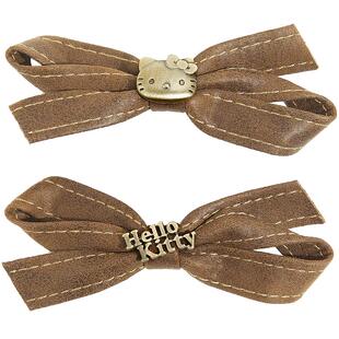 兰诺HelloKitty正版授权皮质蝴蝶结发夹女2026新款高端侧边夹对夹