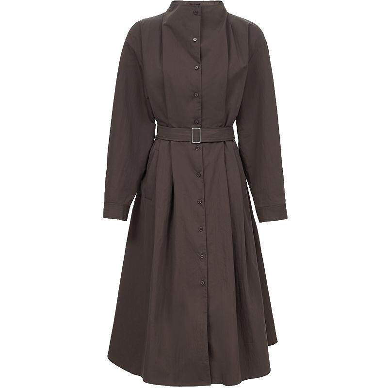 Vero Moda连衣裙女2026春季新款腰带风衣式简约通勤长裙3261SZ001