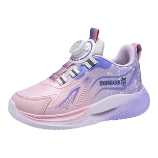 巴布豆春秋季新款女童田径运动鞋皮面防水儿童单鞋中大童学生休闲