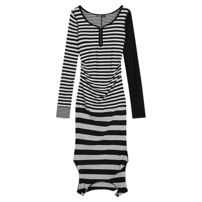 OPENYY纹可变式钩扣连衣裙