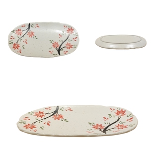 善渊日式陶瓷枫叶平盘长角皿长条寿司饺子烧鸟烤串肉日料板前餐具