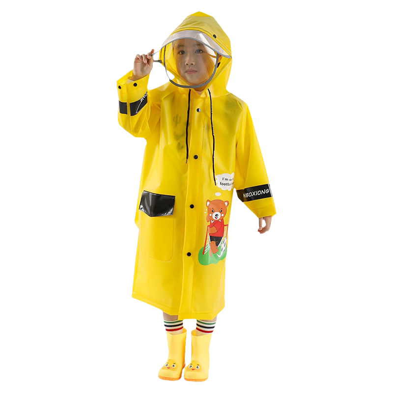 英玛仕卡通儿童雨衣带背包