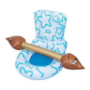 蒙眼互打棒充气水上马桶坐骑浮床对对碰浮排游泳池玩打击打人软棒