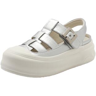 百丽女鞋子厚底运动罗马凉鞋夏季新款休闲猪笼凉鞋B2093CL4