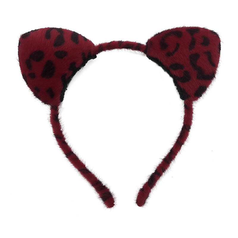 豹纹猫咪发箍可爱猫耳朵头箍儿童节日装扮演出洗脸卖萌头饰发饰