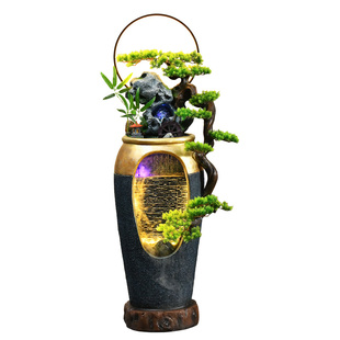 茶室流水造景喷泉摆件办公室招财景观循环水装饰品水幕墙乔迁礼物