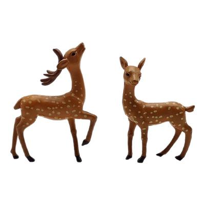 仿真动物模型微缩小号梅花鹿公仔PVC可爱小鹿装饰摆件 办公室饰品