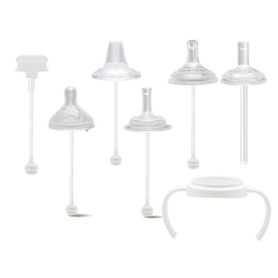 适配贝亲直饮吸管奶瓶配件鸭嘴奶嘴握把手柄离乳的重力球水杯盖