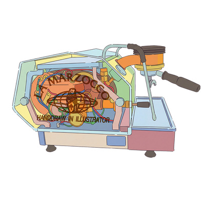 LaMarzoccoGS3侧透咖啡机冰箱贴