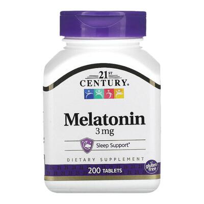 香港直发21st Century褪黑素膳食补充剂无麸质营养200片