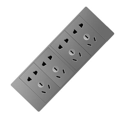 118型金灰厨房专用插座带开关面板多孔六孔9九孔20十二孔家用暗装