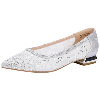 saturdaymode闪钻平底优雅婚鞋女