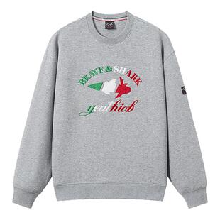 BRAVE&SHARK/勇士鲨鱼黑白灰经典三色卫衣男2026年春秋刺绣上衣