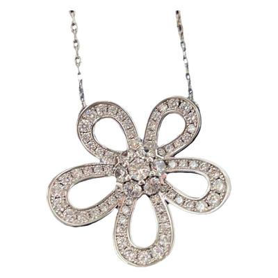 纯银大花朵女生高级感项链