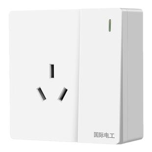 国际电工86型明装大功率三孔16A空调插座一开带三孔空调专用三插
