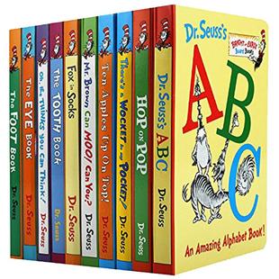 苏斯博士低龄 10册纸板书 廖彩杏推荐书单 英文原版 Dr.Seuss's ABC 苏斯博士的ABC 苏斯博士英文启蒙纸板书 儿童绘本故事