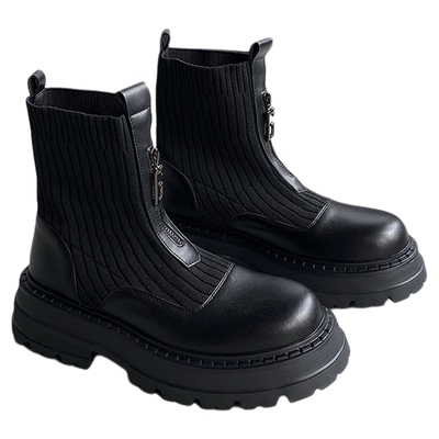 2024秋时髦靴子鞋口针织