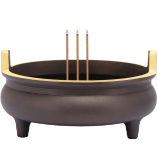 纯铜香炉仿古线香炉特大号檀香炉家用室内供佛焚香炉供奉财神香炉