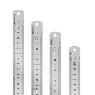 得力钢尺直尺不锈钢30cm尺子50cm加厚防身尺20cm划线定位特厚戒尺
