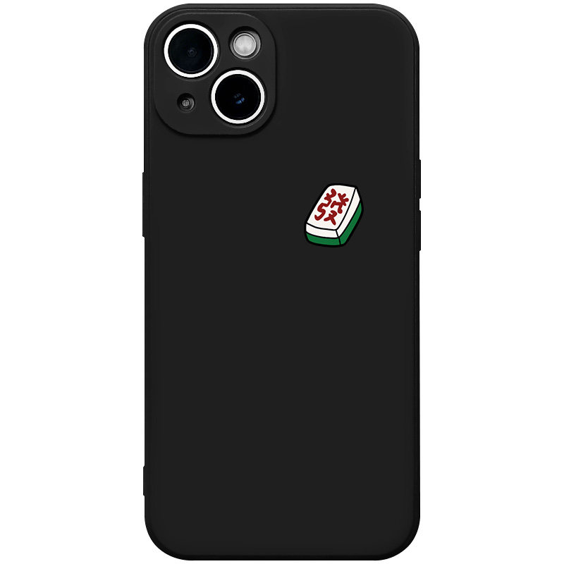 小白绘发财小麻将iPhone17promax小众p80简约苹果15华为mate60新款硅胶nova13小米14适用viv