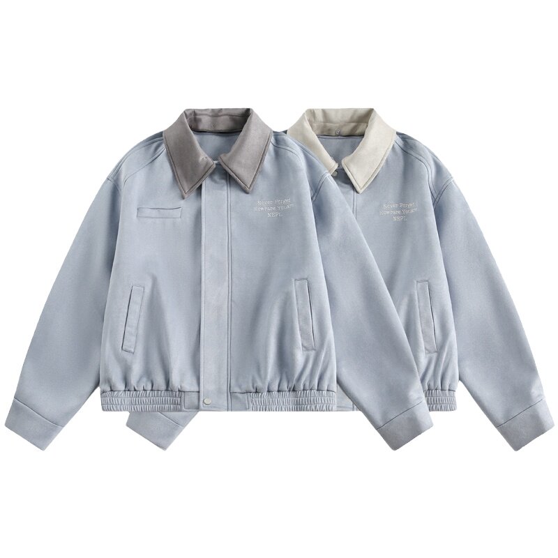 美式复古刺绣麂皮绒棒球服外套女春秋新款设计感翻领宽松早秋夹克