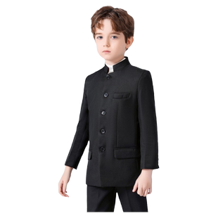 罗蒙男童中山装西装套装民族风学生装中国风正装儿童演出五四青年