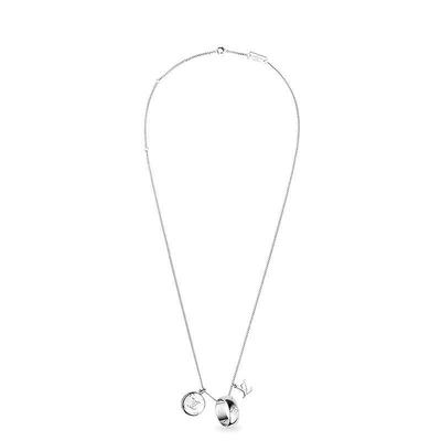 自营1h可退 欧洲直邮Louis Vuitton路易威登指环吊坠项链银色金属