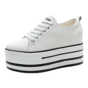 9cm内增高小白鞋女2026春新款小个子厚底松糕休闲真皮小码女鞋33