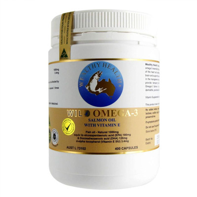 澳洲直邮 WEALTHY HEALTH 富康 野生欧米茄3 三文鱼鱼油+维E400粒