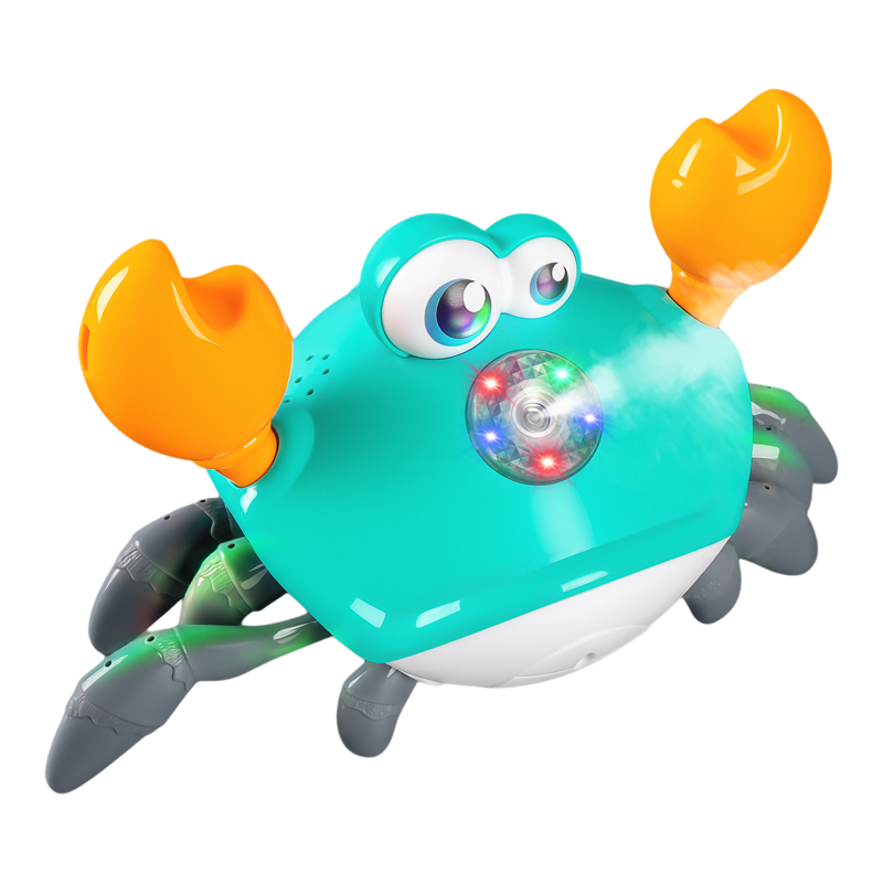 儿童电动螃蟹仿真动物模型男孩发光系列玩具女孩玩偶新款网红爆款