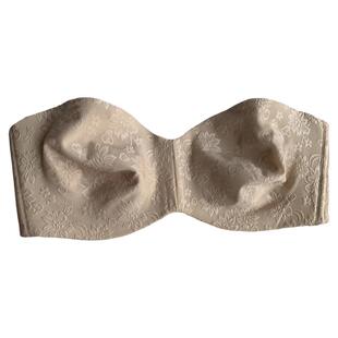 性感超薄文胸半杯抹胸提花缩胸大胸显小大码内衣薄款无肩带防滑女