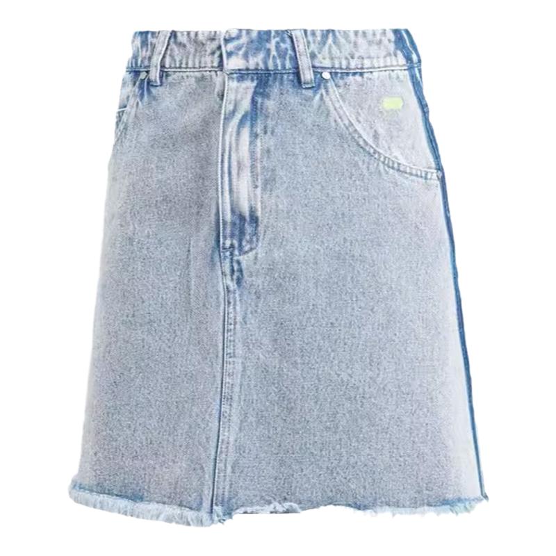 阿迪达斯三叶草女装夏款新款舒适高腰牛仔风运动休闲半身裙IU2509