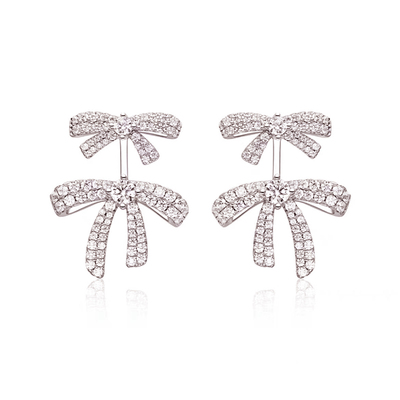 蝴蝶结双层新品耳环简约