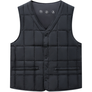 雅鹿加厚男士羽绒马甲内穿中老年90绒保暖背心爸爸鸭绒马夹坎肩冬