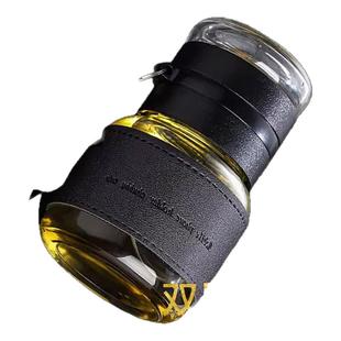 玻璃杯茶水伴分离杯便携泡茶小杯子手礼墩室墩杯胖胖杯办公水杯子