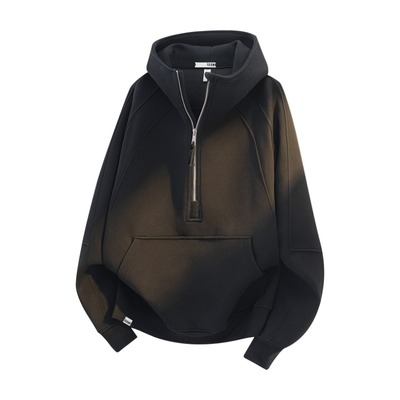 itizzue半拉连连帽长袖卫衣男士