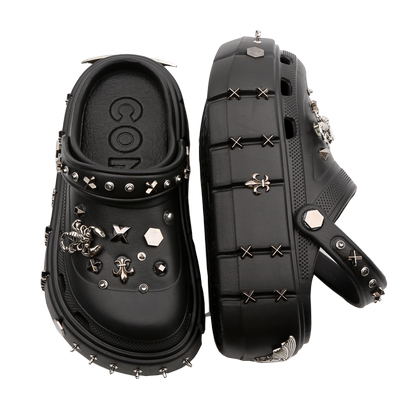 sunnycolor厚底朋克风包头洞洞鞋