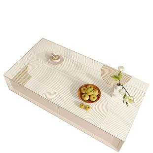 防油防水茶几桌垫客厅餐桌茶几垫高级感轻奢免洗防烫隔热皮革桌布