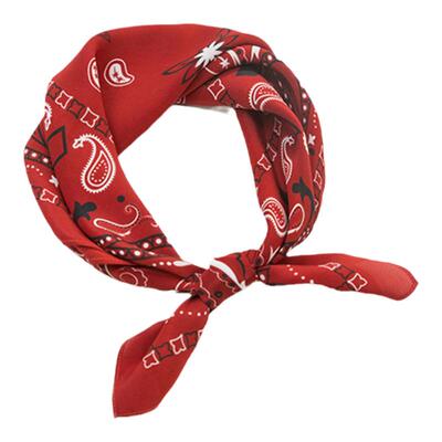 红色腰果花真丝丝巾经典街头风