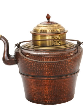 红铜加厚锤纹藏式复古供水壶