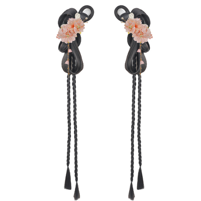 古风汉服假发一体式头饰盘发发髻麻花辫抓夹假发包全发丝古装造型