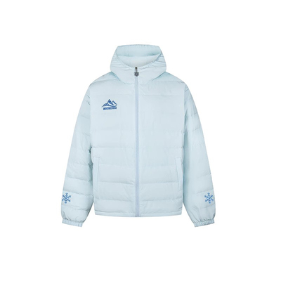 BODK原创美式刺绣内胆男女白鸭绒连帽排骨情侣冬季雪花羽绒服外套