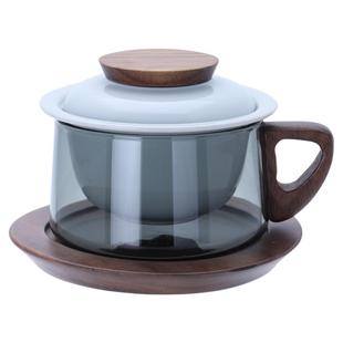 茶咖一体快客杯轻奢高档咖啡杯办公室玻璃泡茶杯家用水杯茶水分离
