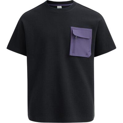 本来BENLAI男士华夫格口袋圆领运动休闲T恤2026夏季新款BRL460004